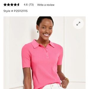 Talbots Ribbed Pink Polo